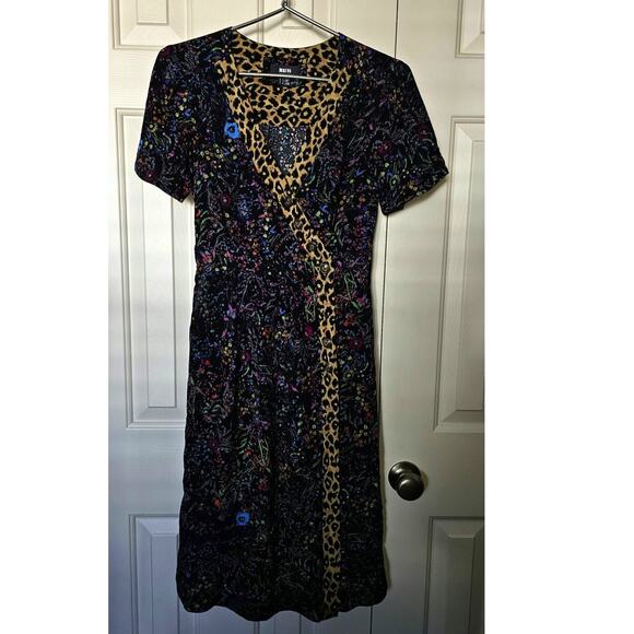 New ANTHROPOLOGIE by Maeve Morgan Dress $148 SIZE 2 Black Floral Motif - Picture 6 of 8